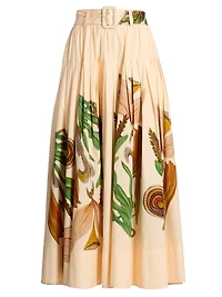 Anna Zemankova Filigree Belted Midi-Skirt