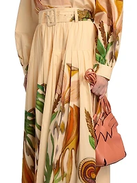 Anna Zemankova Filigree Belted Midi-Skirt