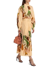 Anna Zemankova Filigree Belted Midi-Skirt