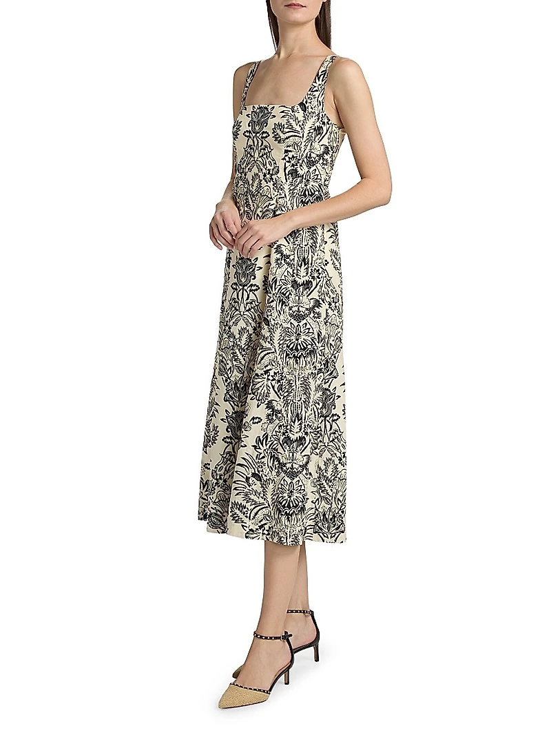 Natali Printed Cotton Midi-Dress