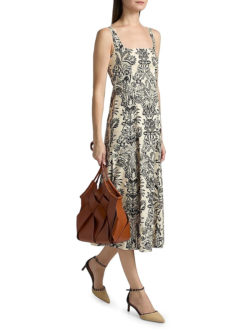 Natali Printed Cotton Midi-Dress