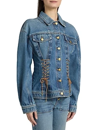 The Noemi Lace-Up Denim Jacket