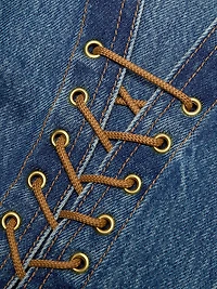 The Noemi Lace-Up Denim Jacket