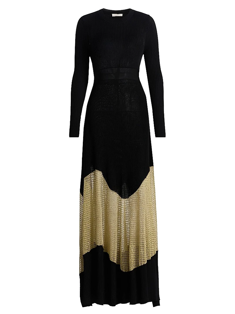 Roanne Rib-Knit Wool-Cashmere Maxi Dress