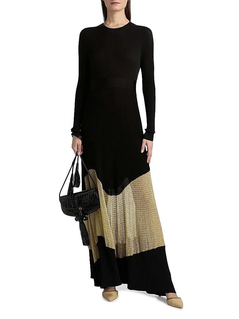 Roanne Rib-Knit Wool-Cashmere Maxi Dress