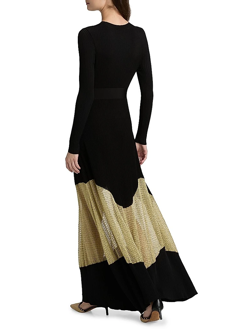 Roanne Rib-Knit Wool-Cashmere Maxi Dress