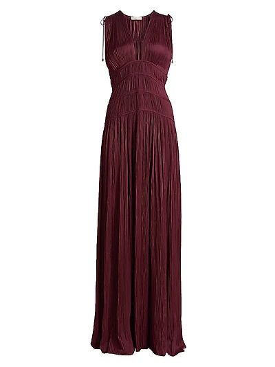 Tasneem Pleated Satin Gown