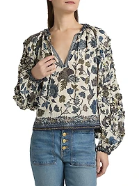 Azrou Printed Ruffled Blouse