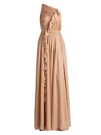 Pleated Silk Gown