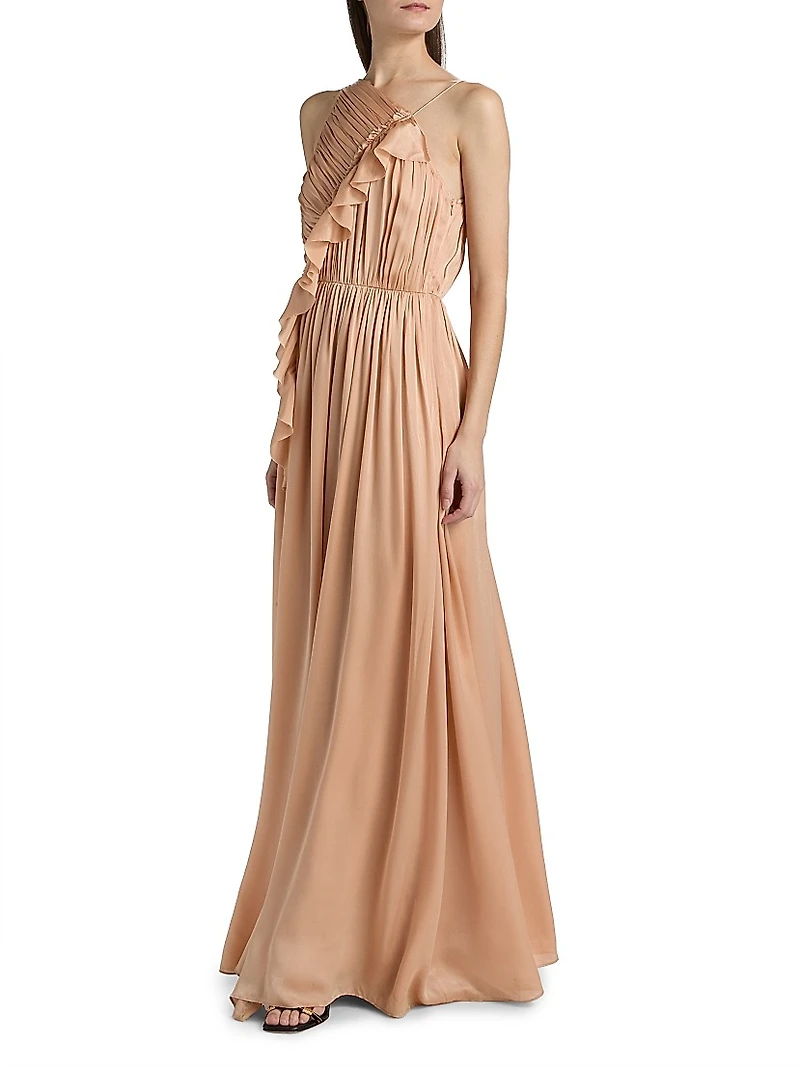 Pleated Silk Gown