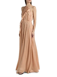 Pleated Silk Gown