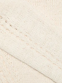 Aurelie Open-Knit Peplum Pullover Sweater