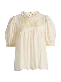 Karlyn Pleated Wool Top