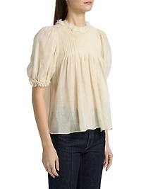 Karlyn Pleated Wool Top
