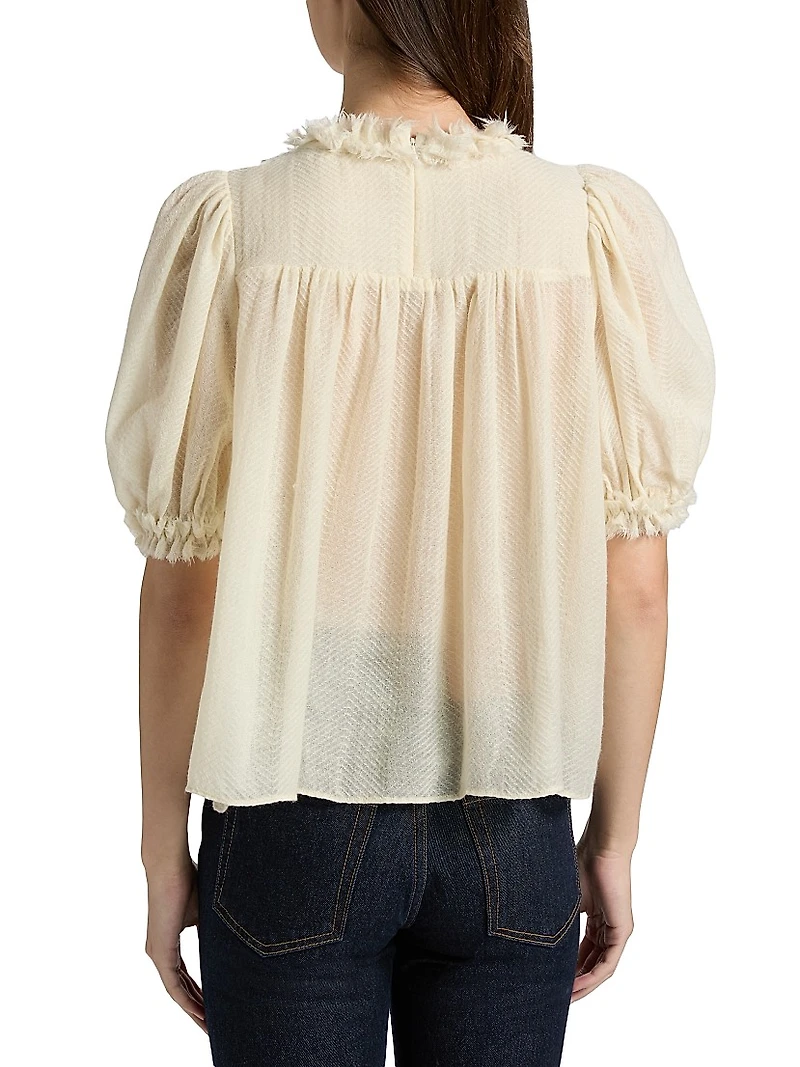 Karlyn Pleated Wool Top