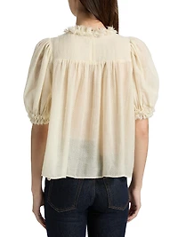Karlyn Pleated Wool Top