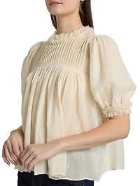 Karlyn Pleated Wool Top