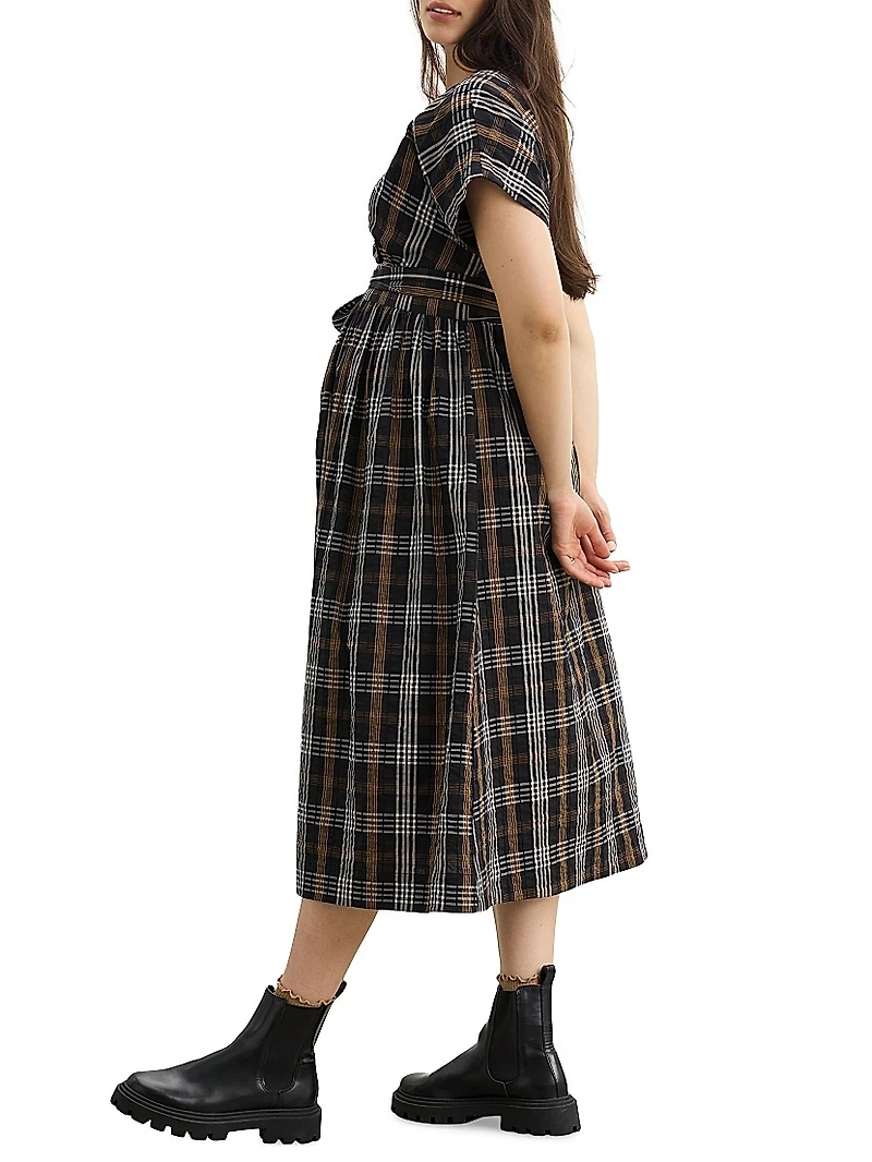 The Autumn Plaid Carolina Maternity Dress