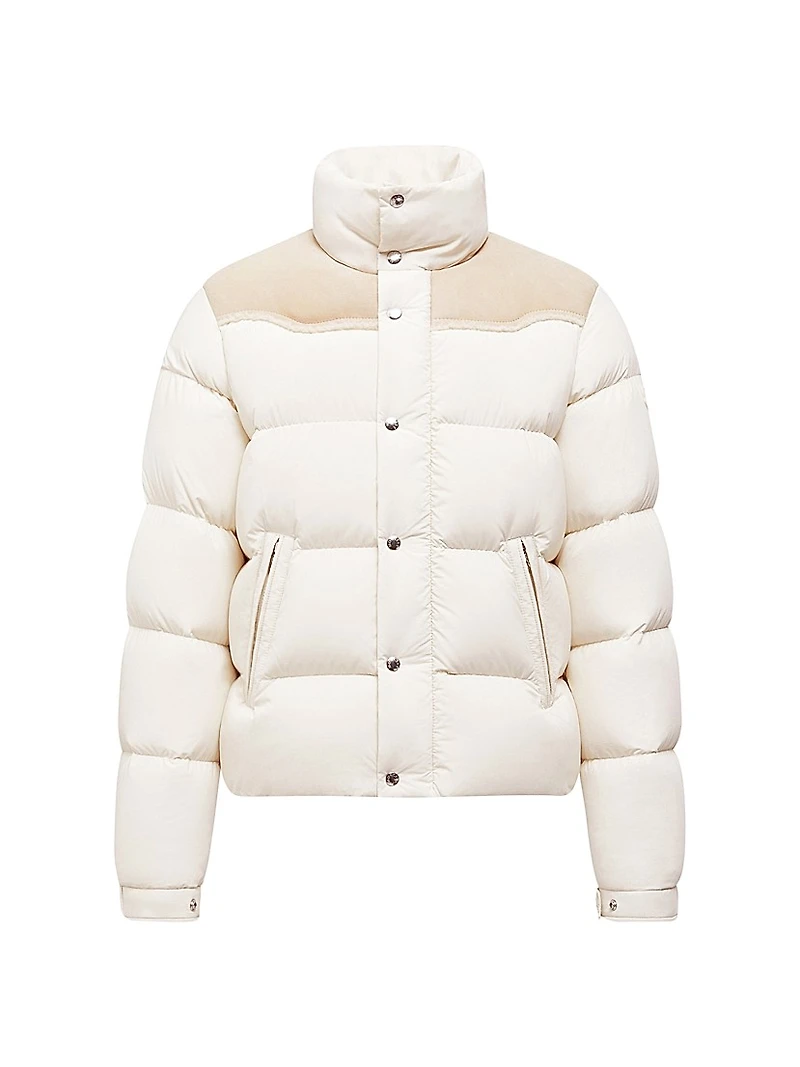 Verine Puffer Jacket with Suede Trim