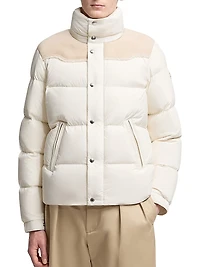 Verine Puffer Jacket with Suede Trim