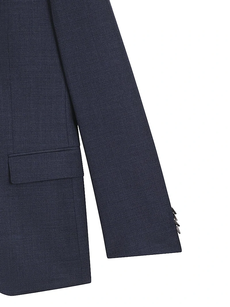 Three-Piece Slim-fit Suit Patterned Stretch Wool