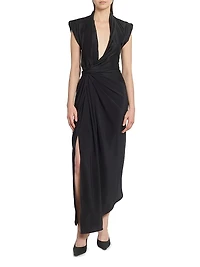 Asymmetric Twist Silk Cocktail Dress