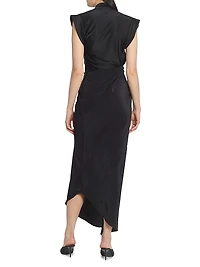 Asymmetric Twist Silk Cocktail Dress