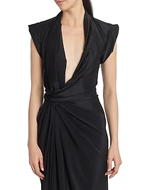 Asymmetric Twist Silk Cocktail Dress