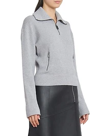 Cashmere-Merino Wool Half-Zip Pullover