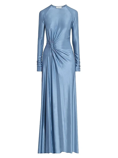 Satin Twist Detail A-Line Gown