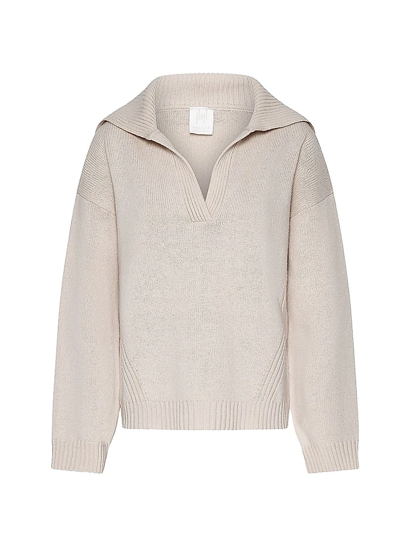 Boxy Fit Polo Neck Sweater