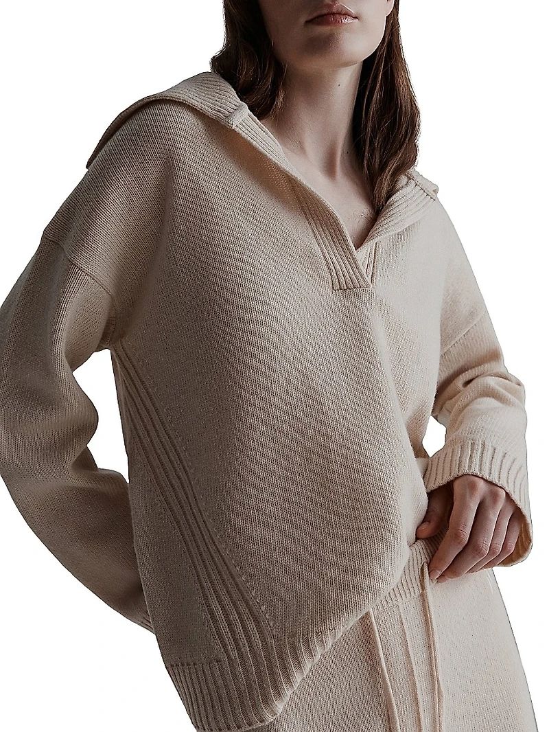 Boxy Fit Polo Neck Sweater
