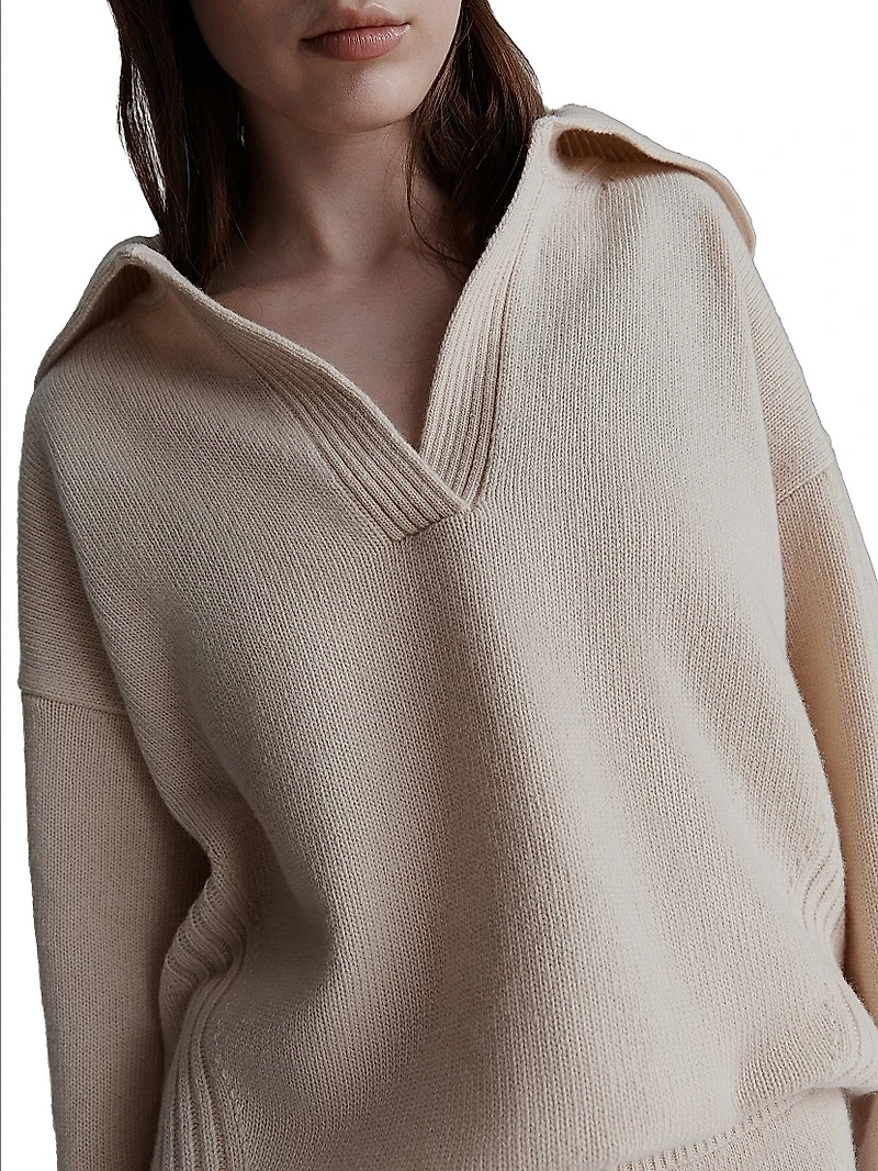 Boxy Fit Polo Neck Sweater