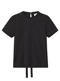 Cotton T-Shirt with Ribbon Detail