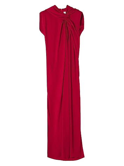 Long Knotted Dress Satin