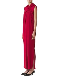 Long Knotted Dress Satin