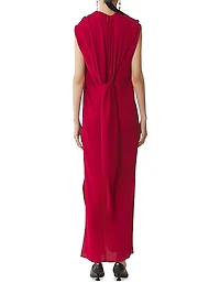 Long Knotted Dress Satin