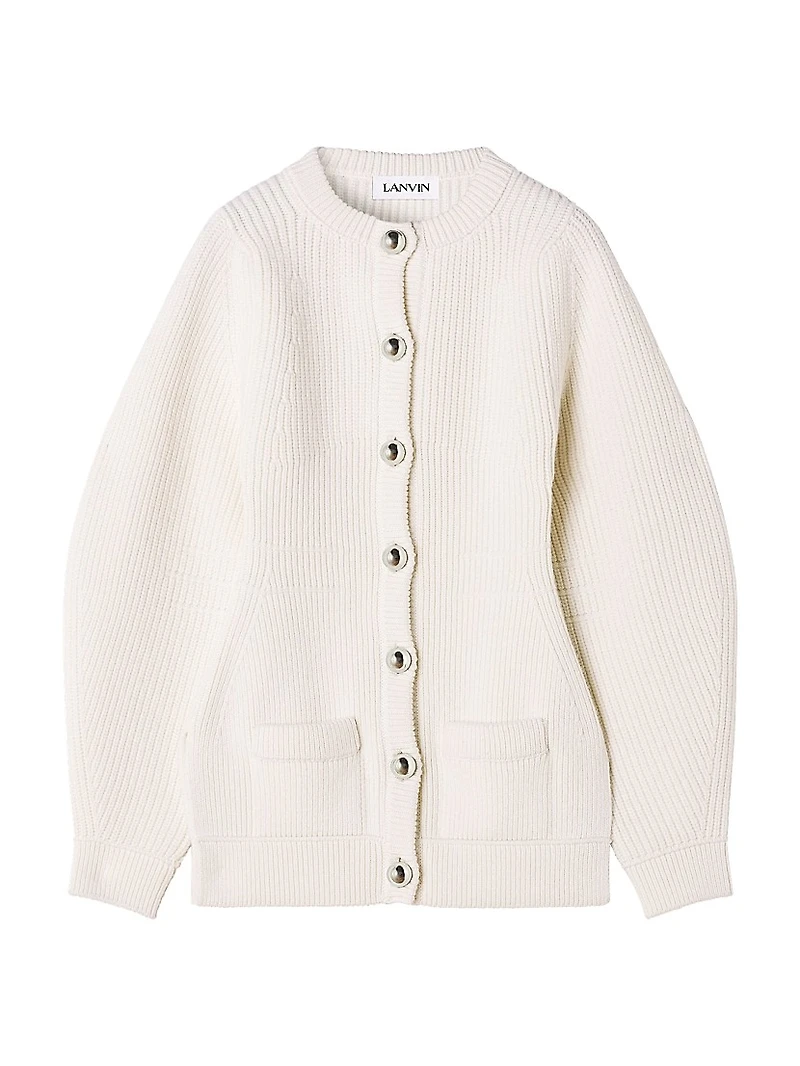 Wool Ribbed Cardigan
