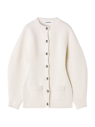 Wool Ribbed Cardigan