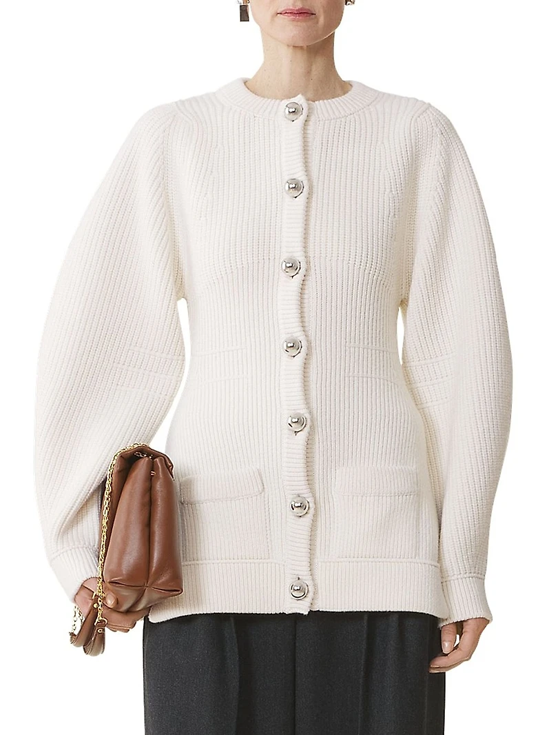 Wool Ribbed Cardigan