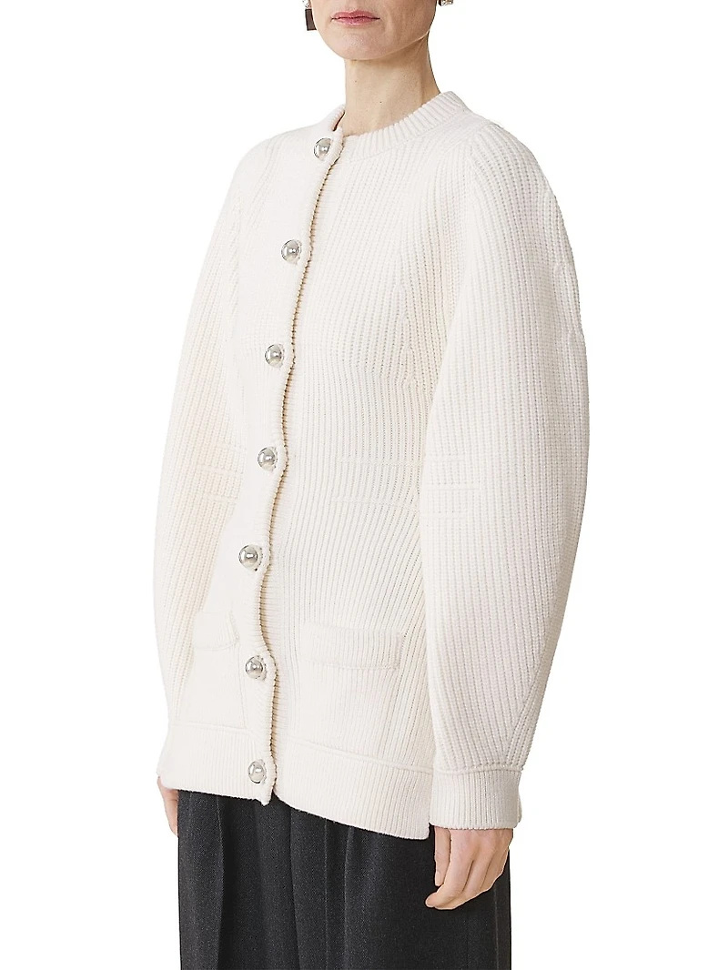 Wool Ribbed Cardigan