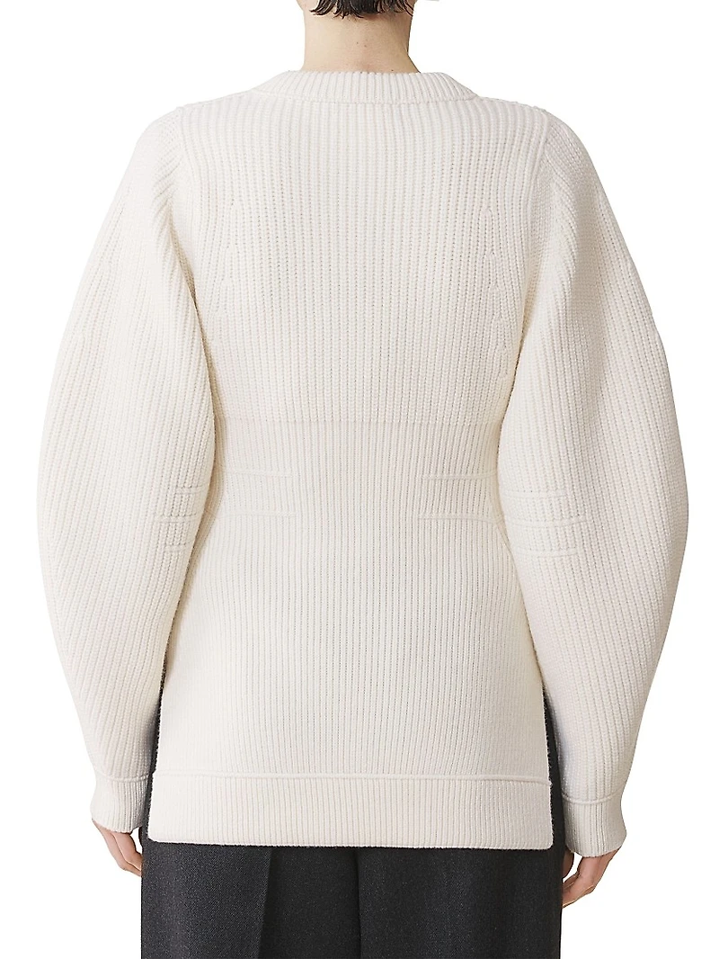 Wool Ribbed Cardigan