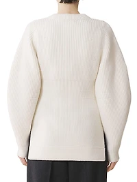 Wool Ribbed Cardigan