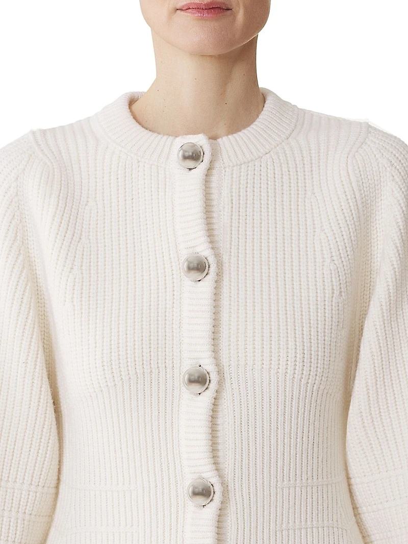 Wool Ribbed Cardigan