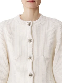 Wool Ribbed Cardigan