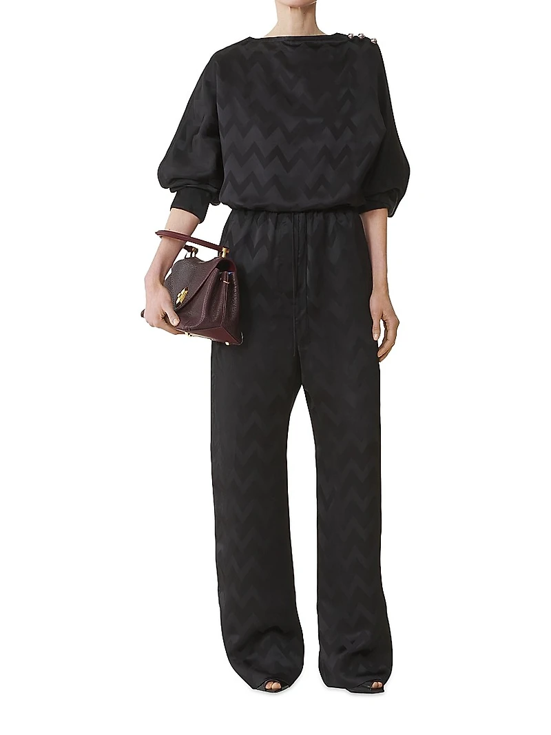 Fluid Pants Jacquard Viscose