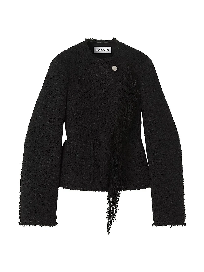 Asymmetrical Jacket Boucle Wool