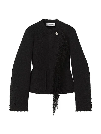 Asymmetrical Jacket Boucle Wool