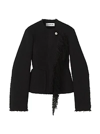 Asymmetrical Jacket Boucle Wool