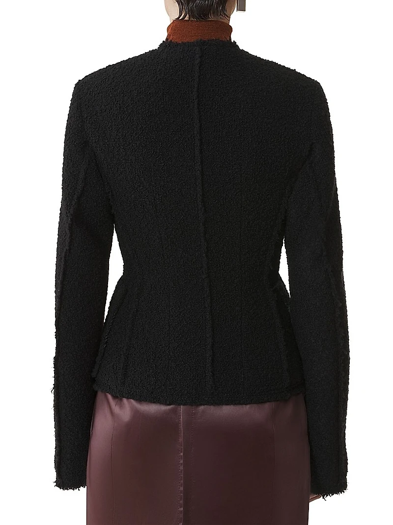 Asymmetrical Jacket Boucle Wool